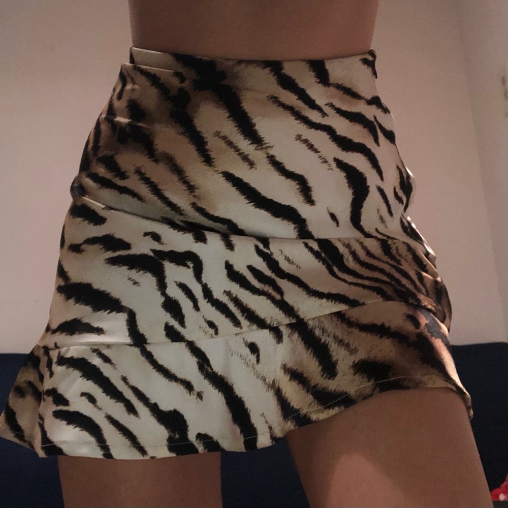 Tiger Print Mini Skirt